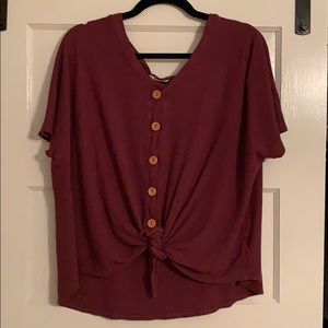 Brownish maroon oversized shirt